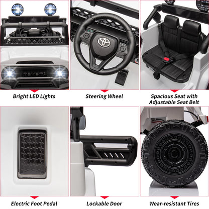 12V Electric Ride on Car Toy Truck Ride on Car for Kids Boys Girls 3 Speed MP3 Music LED Lights Safety Belt 66Lb Weight Capacity