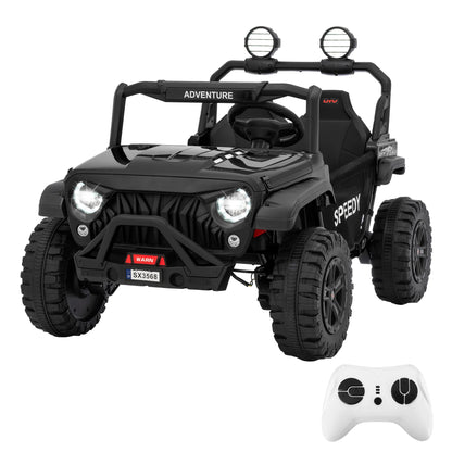 2 Seater Ride on Car For:24V Electric Truck with 4WD, 4.97MPH Speed, Remote Control, Spring Suspension, LED Lights, Dual Storag