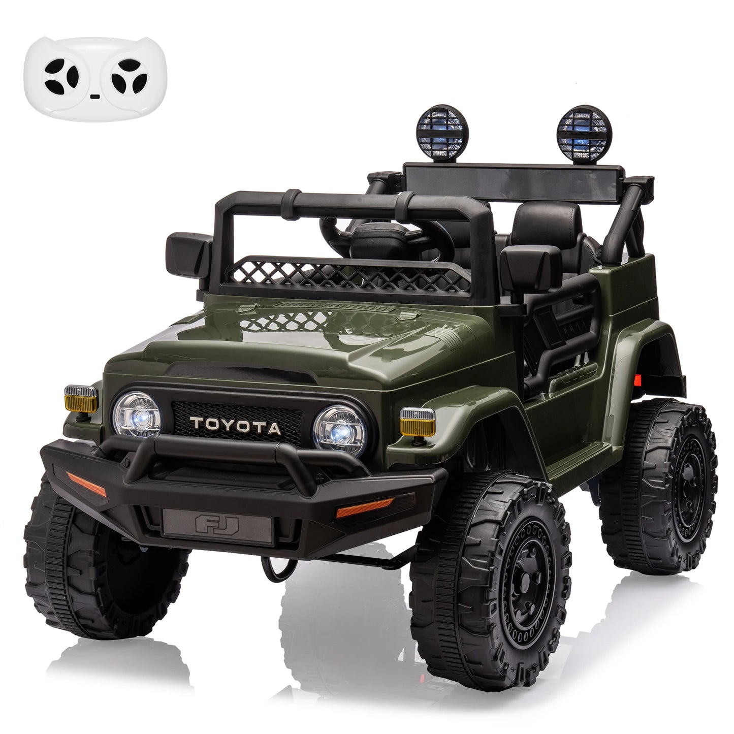 12V Electric Ride on Car Toy Truck Ride on Car for Kids Boys Girls 3 Speed MP3 Music LED Lights Safety Belt 66Lb Weight Capacity