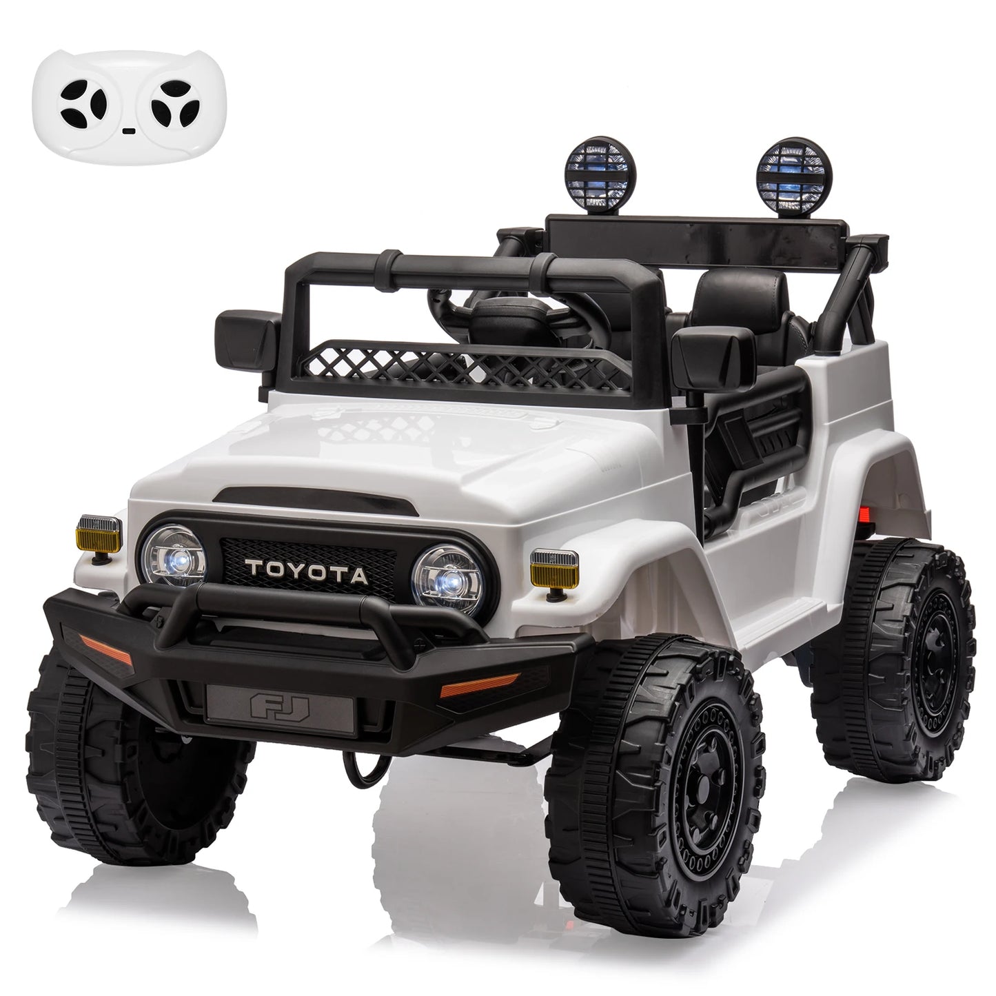 12V Electric Ride on Car Toy Truck Ride on Car for Kids Boys Girls 3 Speed MP3 Music LED Lights Safety Belt 66Lb Weight Capacity
