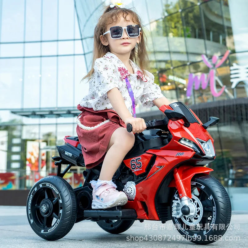 6V Load 30KG Children'S Dual Drive Large Ride on Remote Controlled Toy Charging Battery Motorcycle