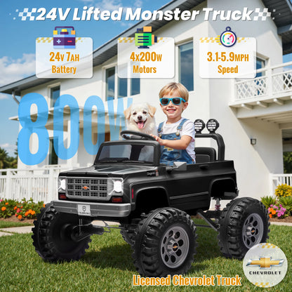 Licensed Chevrolet Cheyenne 24V Ride on Car 2X200W Motor Remote Control Decoration Streamer 24 Volt Ride on Toys for Kids